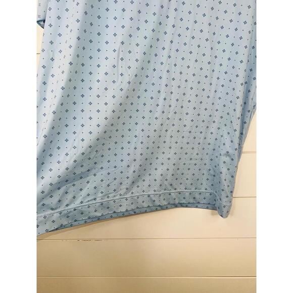 FootJoy FJ Golf Shirt Light Blue Patterned Embroidered Logo Polo Mens Size M - Picture 6 of 10